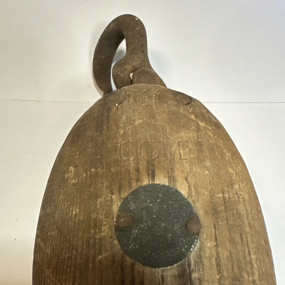 Torrington Union Made Block and Tackle Pulley with Hook, Decoration Only